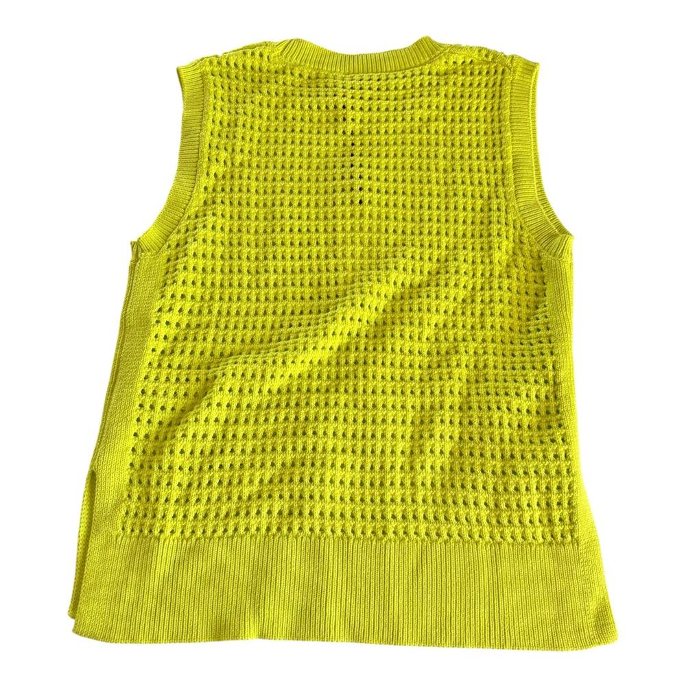 Varley Darin Longline Knit Tank Sweater Vest Top Neon Green Women’s Large NWT - Picture 7 of 8